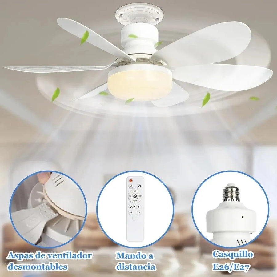 Bombillo Ventilador con Control Remoto