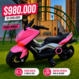 Moto eléctrica infantil rosa — vista 1